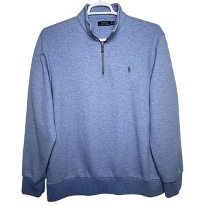 Polo Ralph Lauren Mens Jacquard Quarter Zip Pullover‎ Soft Royal Heather Size XL